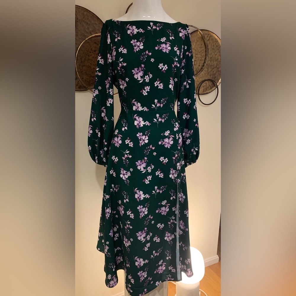 Alexia Admor - Emerald floral dress with lilac floral print size 6